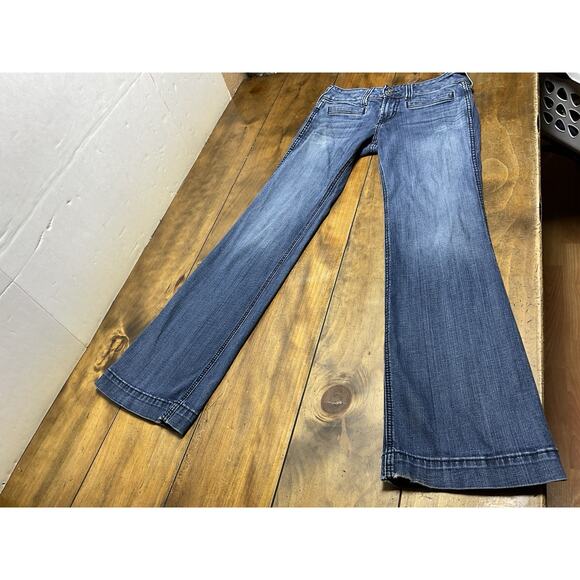 Ariat Denim Jeans Blue 28R Western Cowboy Wide Leg Womens Trousers - Picture 1 of 10